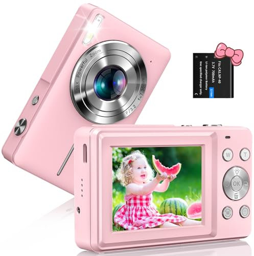Digital Camera 1080P, 44MP Digital Camera Compact with Flash Image Stabilization and 16X Digital Zoom Rechargeable for Kids Beginners Teenagers