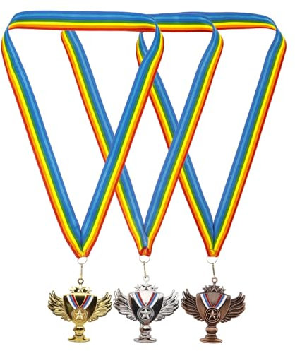 BESPORTBLE 3stücke Preismedaillen Schlüsselband Siegermedaillen Medaillen Wettbewerbe Partys Und Spiele Teilnehmertrophäe