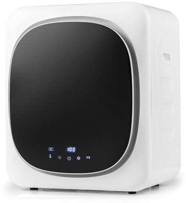 RELAX4LIFE Wäschetrockner Klein mit 4 Temperaturen & 6 Timer, Mini Trockner mit LED-Touchscreen, Ablufttrockner mit Desinfektion, Desodorierung, Überhitzungsschutz, Mehrfachfiltration, 4kg, 800W
