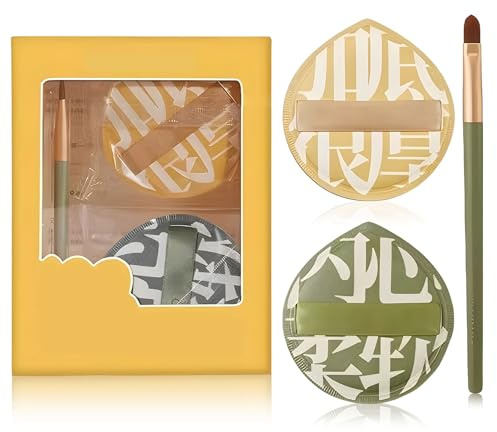 Spugnette Trucco Make Up,Spugnetta Fondotinta,2 Pezzi Spugna Grande Per Trucco Con Pennello Correttore,Utilizzabile Asciutta E Bagnata,Applicazione Rapida Del Trucco In 3 Secondi