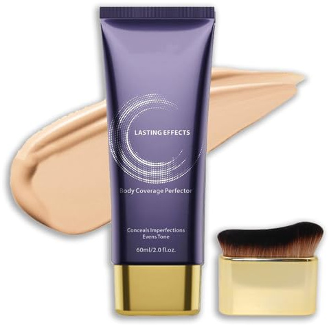 HERBENJOY Body Coverage Perfector Waterproof, Leg Makeup to Cover Veins & Tattoo Cover Up, Full Coverage Concealer with Brush, Long Lasting Sweat-Proof Body Foundation, Natural Finish