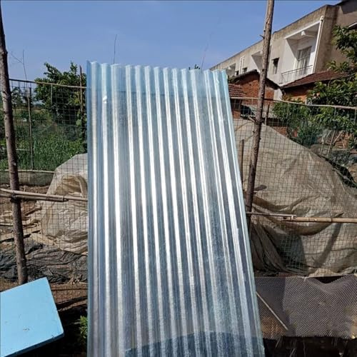 Hojas De Techo Corrugado, 1.5mm Planchas Transparentes Tejados, FRP Con Resistencia A Los Rayos UV, Chapa Ondulada Para Invernaderos, Placa Ondulada FRP Para Exteriores (0.9×1m/35×39in,1pcs)