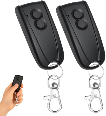 2 Pcs Telecommande Universelle Porte Garage EcosRSC433 433Mhz,Telecommande Porte de Garage pour Liftronic 500 700 800 Portronic D5000 D2500 S4000 433,92 MHz Code tournant-Black