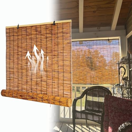 Tende oscuranti in bambù naturale, protezione UV, design retrò, tende da sole traspiranti, 100 x 260 cm (larghezza x altezza), ideali per casa e ufficio