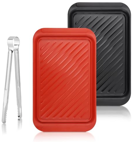Grill Prep Trays, 2 Pack BBQ Prep and Serve Trays for Outdoor Cooking Set
