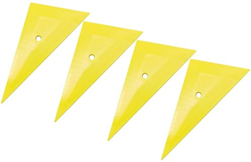 UKCOCO Set 4 Raschietti in Plastica per Pellicole Auto, Spatole Rettangolari Gialle per Applicazione Pellicole Protettive e Colorate su Finestrini, Accessori Auto per Installazione