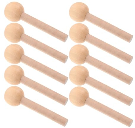 HEATSHAKING 10 Clavijas de Madera para Tablero Perforado sin Rebabas Superficie Lisa, Varillas de Madera para Proyectos DIY y Manualidades, Paquete de 10 Piezas