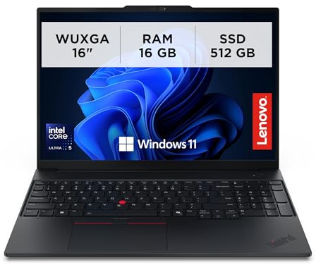 Lenovo ThinkPad E16 Gen 3 – Notebook professionale con schermo 16, processori Intel Core Ultra 5 16GB di RAM e SSD da 512GB, Windows 11 Pro – Nero