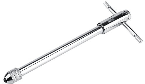 Yosoo Einstellbare Stahl Silber T Stab Griff Ratschenhahn Halter Schraubenschlüssel Haushaltslegierung Gewindebohrer Lang und Kurz Einhandratschenschlüssel Hahnschlüssel (M3-8 Long)
