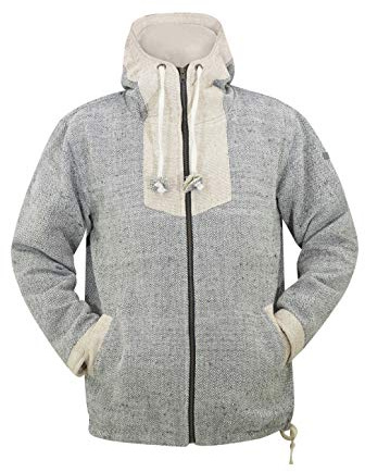 virblatt - Vintage Pullover | Hanf- & Baumwolle | Baja Hoodie Hippie Jacke Vintage Hoodie Vintage Kleidung Herren Highland L beige