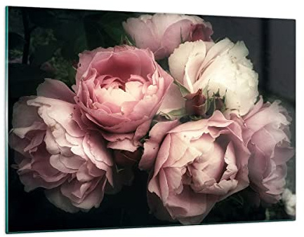 ARTTOR Bilder auf Glas 120x80cm Wandbild Glasdruck Botanik Blumen - 3930 | Pfingstrose Blume Groß XXL Modern Dekoration Wohnzimmer Schlafzimmer Küche Wanddeko Kunstdruck Art Wall Decor ARTTOR