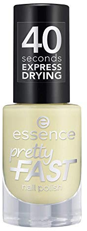 essence pretty FAST nail polish, Nailpolish, Nagellack, Nr. 06 Yellow To Go, gelb, schnelltrocknend, farbintensiv, ohne Aceton, vegan, Mikroplastik Partikel frei (5ml)