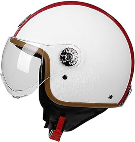 Retro motorcykelhjälm vuxna motorcykel jethjälmar säkerhetshjälm personlighet vintage motorcykel halvhjälm, för gatuscykel cruiser chopper moped scooter motorcykel bekväm hjälm B, XL