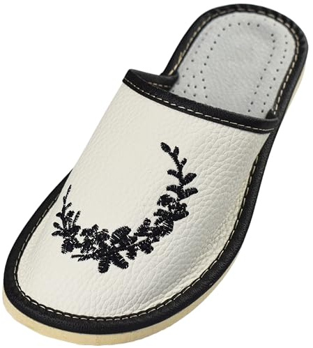 APREGGIO Chaussons Femme Cuir – Pantoufles Fait Main Confort – 36–41