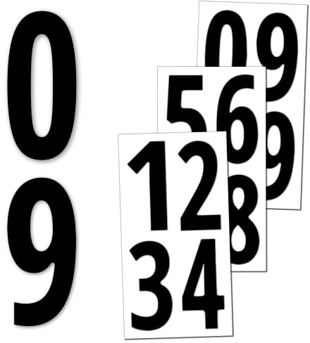 40 Pezzi, 150mm - Numeri Adesivi Grandi Impermeabile Vinile - Neri