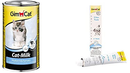 GimCat Cat-Milk Muttermilchersatz - Vitaminreiche Katzenmilch mit Taurin und Calcium - 1 Dose & EXPERT LINE Kitten Paste -1 Tube (1 x 50 g)