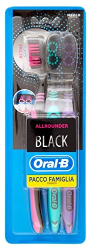 Oral-B Spazzolino Manuale Black, Confezione da 3