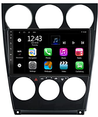 EZoneTronics Autoradio Android 2 Din pour Mazda 6 Atenza 2002-2014 avec Carplay sans Fil et Android Auto Écran Tactile 9 Pouces Navigation GPS Bluetooth USB WiFi SWC MirrorLink FM/RDS Radio 2G + 32G