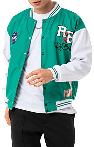 Redbridge Chaqueta universitaria para hombre, 2 tonos RB, verde, M