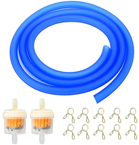 ZAMDOE Blau Schlauch Kit mit Kraftstofffilter Federklemmen für GY6 50cc 150cc 139QMB 157QMJ Roller ATV Motorrad, Quad Hammerhead Twister 150 GTS Buggy Go Kart Teile