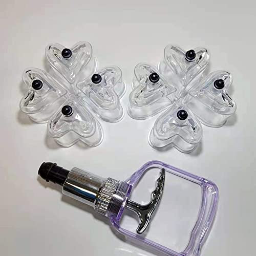 Set per coppettazione, ventose ventose coppettazione coppettazione massaggio terapia Hijama cup coppettazione lattine barattoli per sollievo dal dolore corporeo/cellulite (4 tazze + 1 pompa a mano)