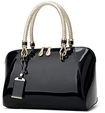 NICOLE & DORIS Moda Borse Donna Borse a Mano Elegante Borsa a Spalla in Vernice Sera Pochette Donna Borsetta da Sposa