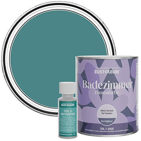 Rust-Oleum wasserfeste grün Fliesenfarbe für Badezimmer in Hochglanz Finish - Pfauenfeder 750ML
