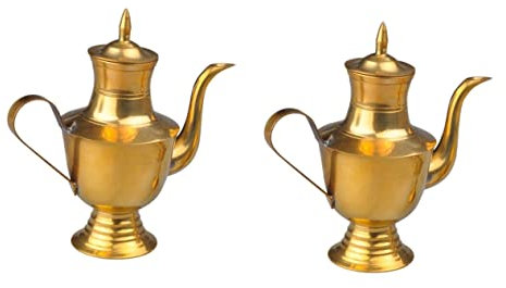 Alipis 2 Pièces Marmite à Vin Vintage Petit Pichet en Cuivre Pichet Et en Cuivre De Vin en Laiton Cruche d'eau en Cuivre Eau De Cuivre Théière Chinoise Outil