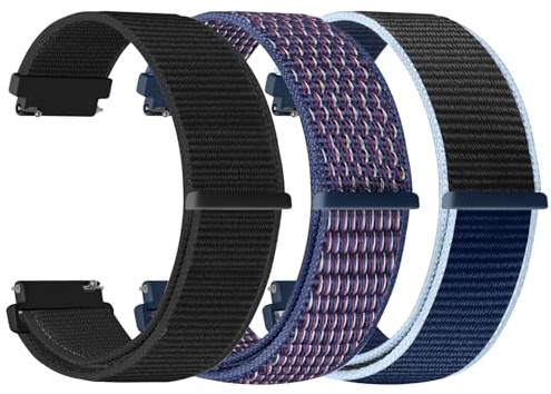 YCHDDER 18mm Nylon Armband für Garmin Venu 4 41mm/Venu 3S/Venu 2S/Vivoactive 4S/Vivomove 3S/Forerunner 255S/255S Music/265S /Huawei Watch GT 6 41mm/GT 5 Pro 42mm/GT 5 41mm/GT 4 41mm/Casio F91W/F-91W