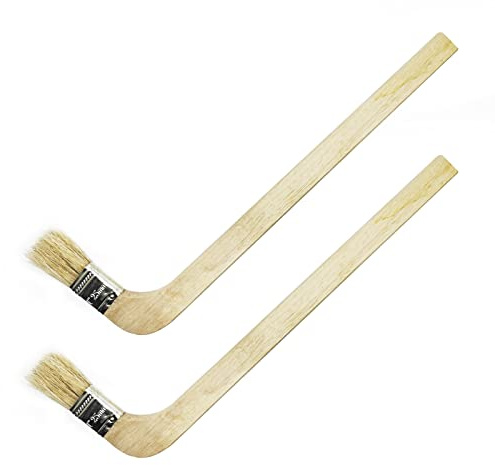 Wooden Handled Hog Bristle Radiator Right Angle Bend Paint Brush, 11 Long, 1 Brush Width (2 Pieces)