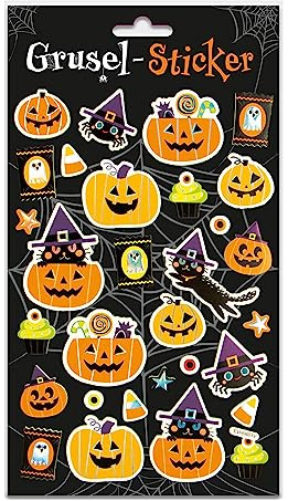 Trötsch Gruselsticker groß 30 EVA-Sticker: Halloween Sticker Grusel Deko
