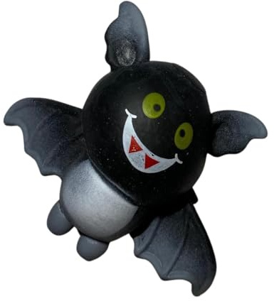 Spelvänlig fladdermus klämboll, squishy stressboll, klämleksak, anti-stress-fidget leksak (svart)