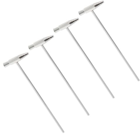 Mikikit 4 Stück Daumenklavier Kinder Stimmhammer aus Eisen Silber Klein und Leicht für Schmuckreparatur und Uhrenreparaturen