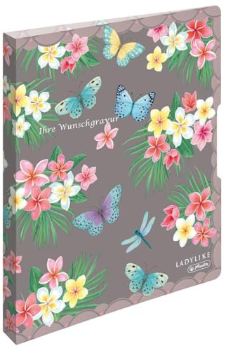 Herlitz Ringbuch mit Gravur / DIN A4 / 16mm / PP / LadyLike Butterflies