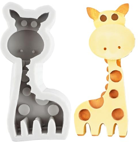 MINFEIDMS Moule en silicone en forme de girafe pour décoration de gâteau en forme d'animal pour décoration de cupcakes, bonbons, chocolat, argile polymère