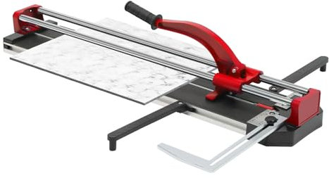 800 mm Profi-Fliesenschneider, Nassfliesenschneider, manueller Fliesenschneider, max. Schnittstärke 15 mm, für Fliesenverlegung und Renovierungsprojekte. (Rot)