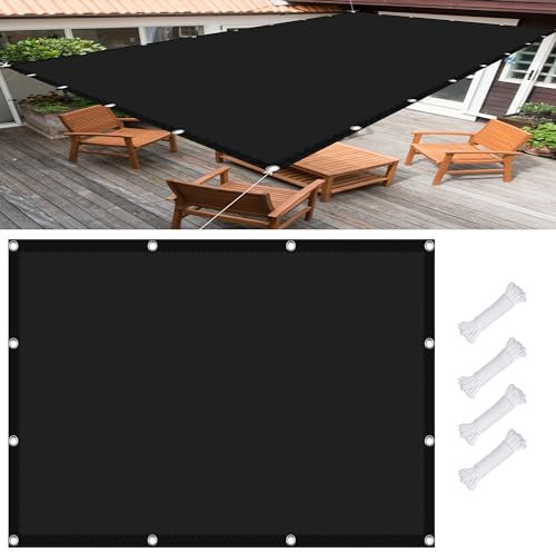 Vela Ombreggiante 3 x 3.5 m Impermeabile, Rettangolare Tende Parasole Rettangolare con Occhielli 185gGSM Oxford per Arredo Esterno Giardino, Nero