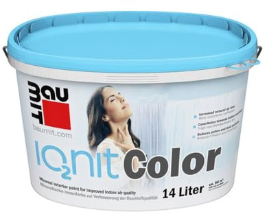 BAUMIT IonitColor Silikatfarbe weiß Innenfarbe Wandfarbe 12,5 Liter stumpfmatt - Ionen-bildende, verarbeitungsfertige, silikatisch gebundene Farbe für den Innenbereich. Airless spritzbar