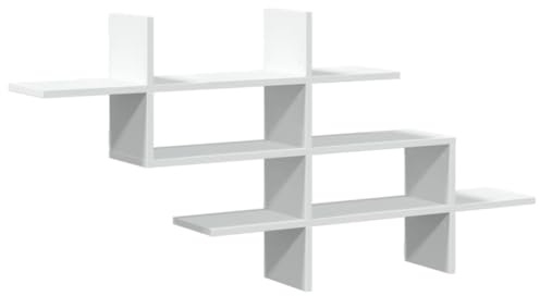 vidaXL Vägghylla vit 124,5x18x60,5 cm konstruerat trä, flytande hylla, flytande vägghylla, väggutställningshylla, väggmonterad hylla, vägghylla
