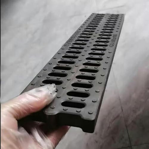 Canaletta Scolo Acqua Piovana Griglia di Drenaggio per Canale in Plastica Polimerica 4x19 3/4, Copertura di Drenaggio per Trincea Durevole, Griglie di Drenaggio Esterne per Recinzione da Cortile Mar
