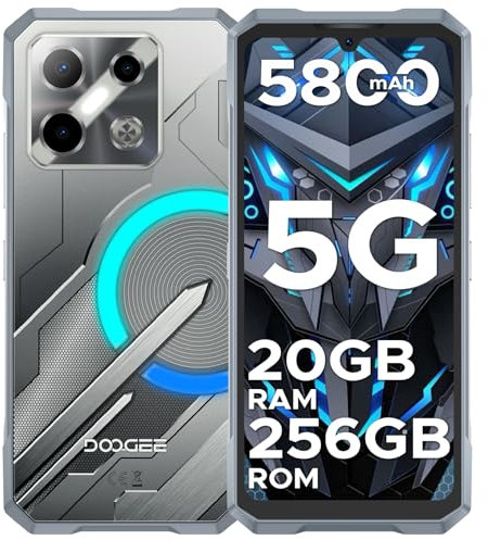 DOOGEE Blade GT Play Móvil Irrompible 5G, Efecto Luz LED, 10.5mm Cuerpo Ultra Delgado Movil Indestructible Andriod 14, Dimensity 7025/ Octa Core, 20GB+ 256GB/2TB, Doble SIM, NFC, 50MP+16MP Smartphone