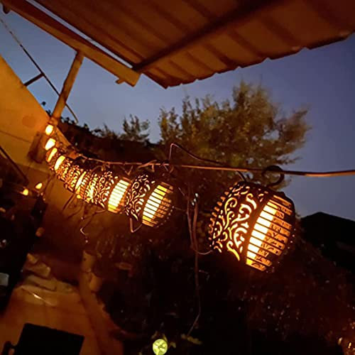ZJchao Solarleuchten Im Freien, Outdoor -Lichter Im Freien Lichter Gartendekoration Solarlicht mit Retro -Muster für Halloween, Schlafzimmer, Wohnzimmer, Bar (Black)