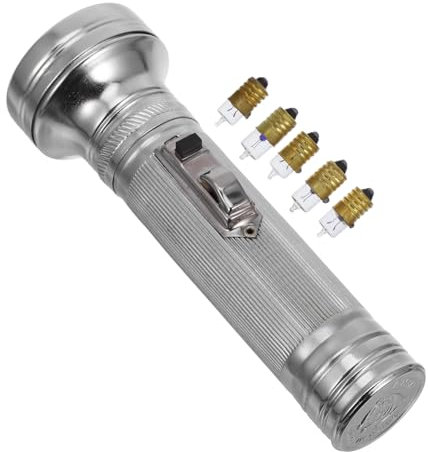 NULYLU Lampe Torche Portable en Fer Argentée au Style Rétro Classique