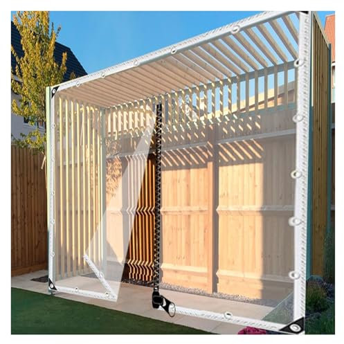 Transparente Pavillon-Seitenwände mit Reißverschluss für Terrasse, Garten und Kindergärten, transparenter Kunststoffvorhang (1,5 x 2 m)