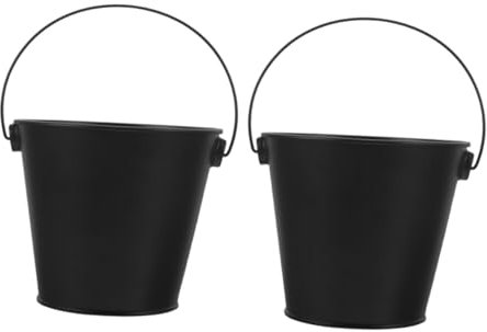 UKCOCO Cubos Metálicos para Barbacoa Al Aire Libre, 2 Piezas, 5.6x5.6x4 Cm, Cubo De Grasa y Aceite Reutilizable para Parrilla, Recogedor De Residuos Pequeños para Picnic y Camping