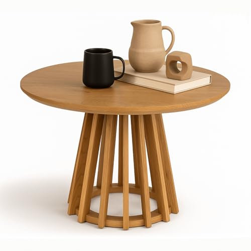 MEBEL ELITE Couchtisch Rund 60 cm x 45,5 cm - Modern Wohnzimmertisch Holzoptik - Sofatisch Rund für Wohnzimmer und Büro - Runder Tisch - Pflegeleicht und langlebig