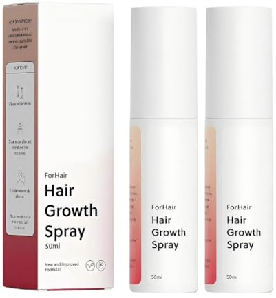 Natural Hair Growth Oil Spray – Strengthens & Thickens Hair, Reduces Hair Loss, Nourishes Scalp & Follicles for Healthier, Fuller Hair – 50ml Bottle (2 PCS)