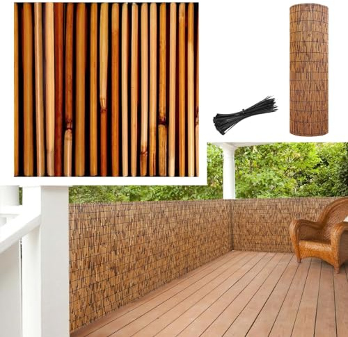 Sichtschutz aus Bambus, 80 cm, Gartenzaun, Balkon-Sichtschutz, natürliches Überdachung für Terrassen, Restaurants, Hotels – umweltfreundlich, leicht, langlebig, UV-beständig