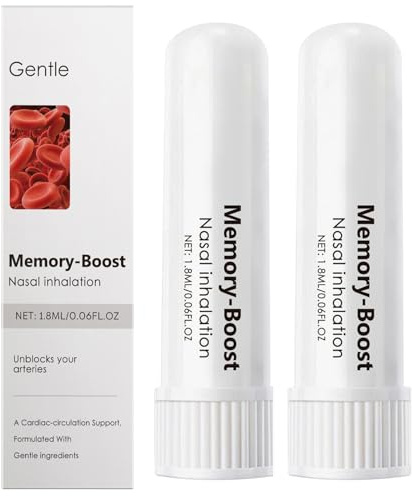 2 ×Memory Boost Inhalator, Nasenspray, Memory Boost, Beruhigende Nasendusche, Erfrischende Linderung, Genießen Sie Frische Luft, Körperpflege-Stick Für Männer, Frauen, Natürliches Öl, Taschenformat