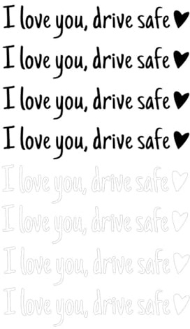 8Pièces I Love You Drive Safe Autocollant pour Rétroviseurs et Vitres